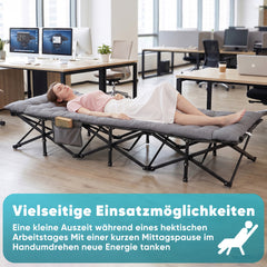 Salcar Klappbares Campingbett mit Matratze – 190 × 71 cm, 14 Standbeine, bis 250 kg, Gästebett & Feldbett