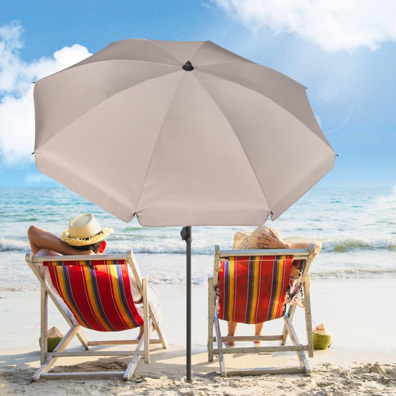 Sekey ∅ 180 cm beach umbrella with protective cover and ground sleeve, sun protection UV50+