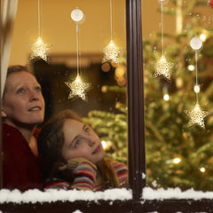 Salcar LED-Stern Ø15 cm – Warmweiße Fensterdeko, Batteriebetrieben, Mit Saugnapf, Kabellos & Flexibel, Perfekte Weihnachts- und Partystimmung