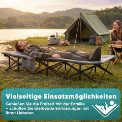 Sekey Klappbares Campingbett mit integrierter Matratze – 190 × 71 cm, 14 Standbeine, bis 250 kg, Gästebett & Feldbett