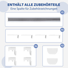 Sekey Wabenplissee ohne Bohren – 100 % Verdunkelung, blickdichtes Klemmfix Plissee in Textiloptik, Grau