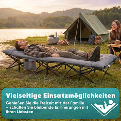 Salcar Klappbares Campingbett mit Matratze – 190 × 71 cm, 14 Standbeine, bis 250 kg, Gästebett & Feldbett