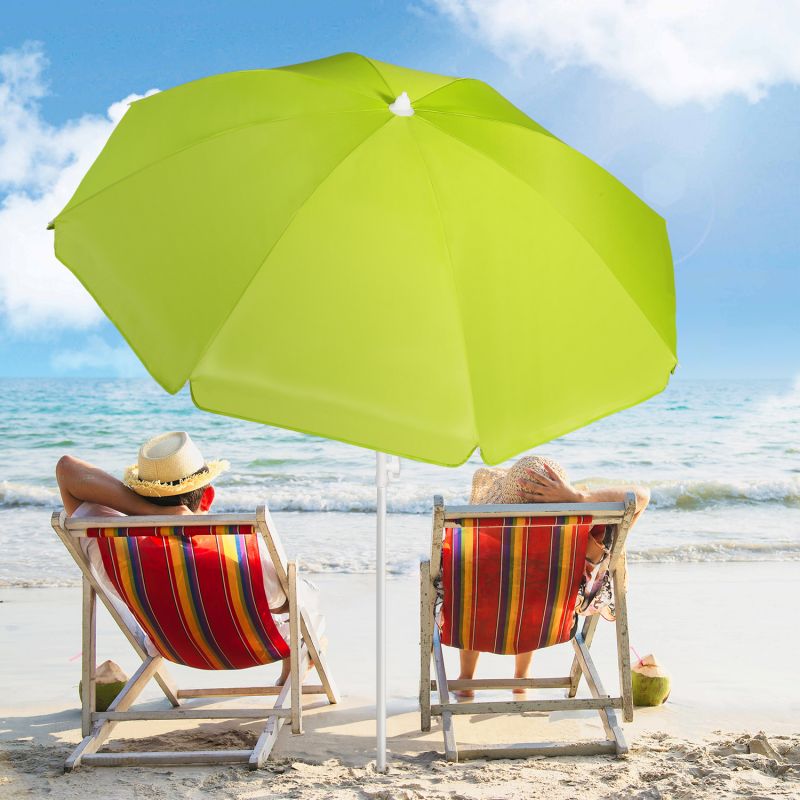 Sekey ∅ 180 cm beach umbrella with protective cover and ground sleeve, sun protection UV50+