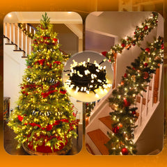 Salcar LED Lichterkette Warmweiß, 100/200/300 LEDs, 16m/32m/48m, 31V, 8 Modi, Timer & Memory, IP44 Wasserdicht, Weihnachtsbeleuchtung Außen Innen