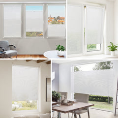 Sekey Plissee ohne Bohren – Blickdichtes Lichtschutz-Plissee mit glatter, sichtlochfreier Vorderseite