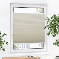 Sekey Wabenplissee ohne Bohren – 100 % Verdunkelung, blickdichtes Klemmfix Plissee in Textiloptik, Beige