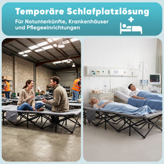Sekey Klappbares Campingbett mit integrierter Matratze – 190 × 71 cm, 14 Standbeine, bis 250 kg, Gästebett & Feldbett