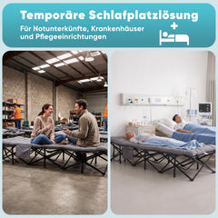 Salcar Klappbares Campingbett mit Matratze – 190 × 71 cm, 14 Standbeine, bis 250 kg, Gästebett & Feldbett