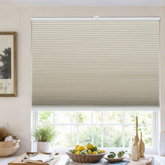 Sekey Wabenplissee ohne Bohren – 100 % Verdunkelung, blickdichtes Klemmfix Plissee in Textiloptik, Beige