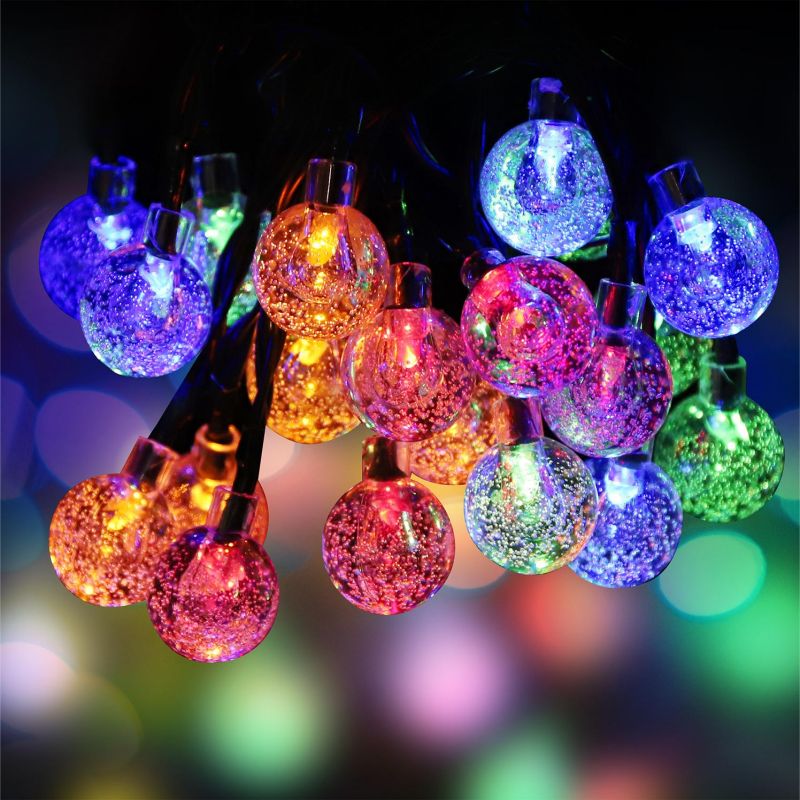 Salcar 5 m / 10 m LED solar ball fairy lights, 20 / 40 LEDs