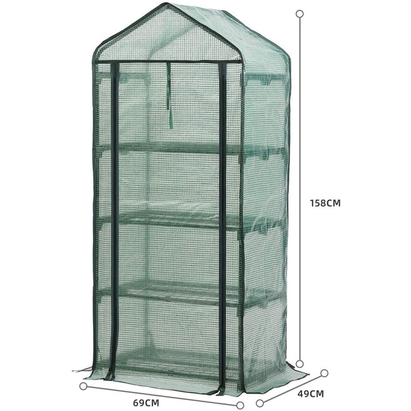 Sekey Gewächshaus mit 4 Anzuchtregalen, 69 cm x 49 cm x 158 cm