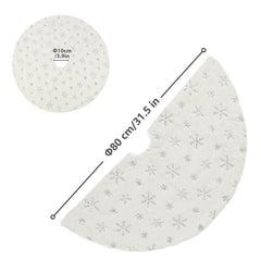 SALCAR Christmas tree blanket with snowflake decoration, round carpet white plush blanket, Christmas tree blanket tree skirt, tree carpet Christmas