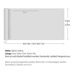 Sekey Balkon Sichtschutz aus Oxford-Gewebe, Taupe Sekey