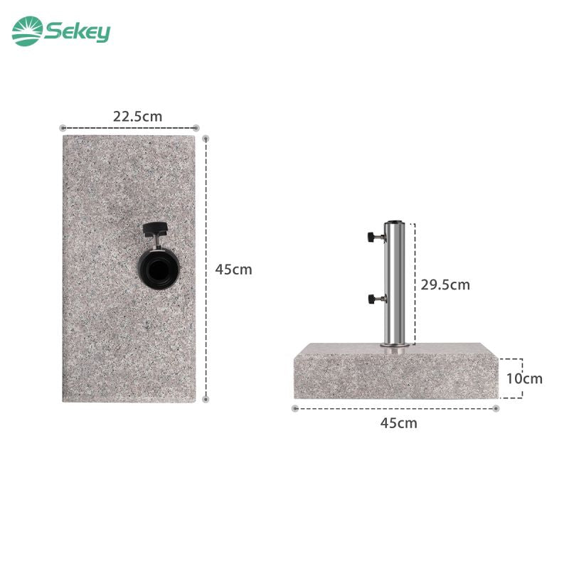 Sekey 25 kg granite parasol base for half-round parasol