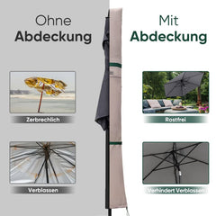 Sekey 220 x 30/50 cm protective cover for 400 cm parasol, made of polyester fabric