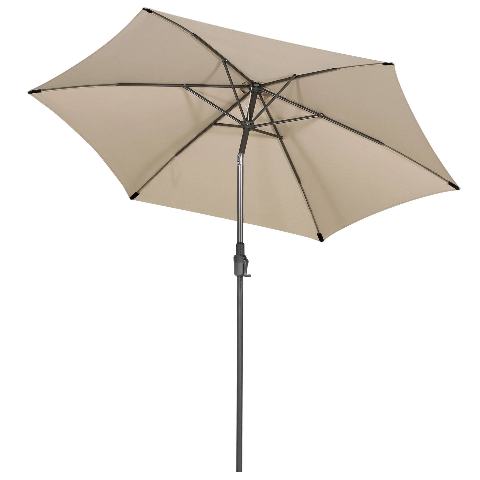 Sekey 270cm Sonnenschirm mit Kurbel, Knickbar im Sitzen, Sonnenschutz UV50+