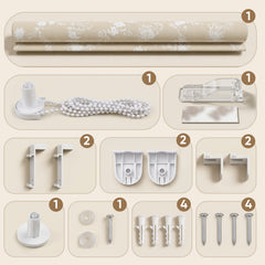 Sekey Seitenzugrollo Klemmfix ohne Bohren – Dekoratives Rollo mit Muster, Lichtschutz & Sichtschutz, 4 Designs, stufenlos verstellbar