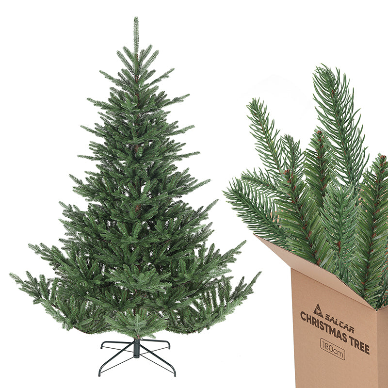 Salcar 180/210cmArtificial Christmas tree, noble fir, with 1204/1609 PE branches and 398/658 PVC branches