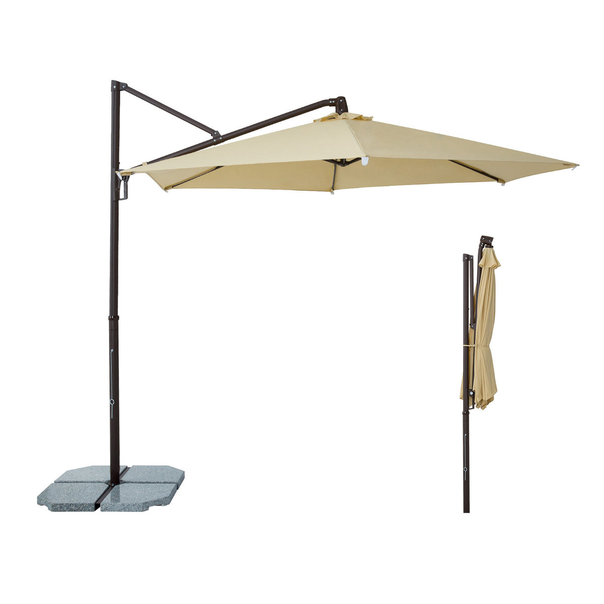 Sekey Ampelschirm 300 cm – Aluminium Sonnenschirm mit 360° Drehung, Neigefunktion, UV50+ Schutz