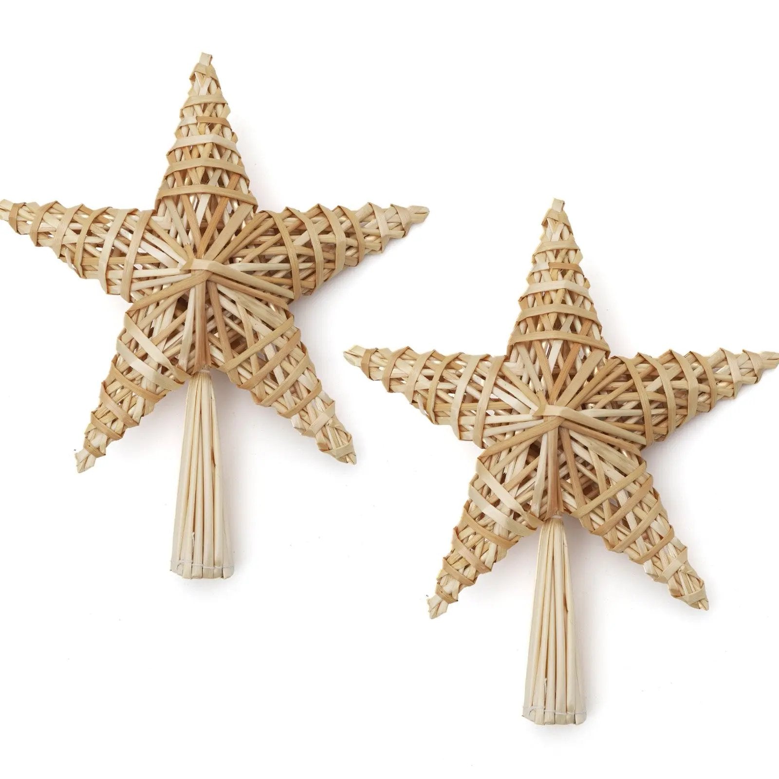 SALCAR Classic Christmas tree star 25cm made of natural straw, 3D effect – sekeymall