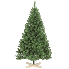 SALCAR Künstlicher Weihnachtsbaum 120/150/180/210 cm – Nordmanntanne-Optik mit Holzständer, Premium-Tannenbaum aus PVC mit runden Zweigspitzen