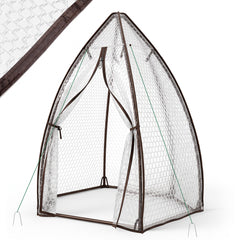 Sekey Foliengewächshaus 160 × 160 × 180 cm – 140 g/m² Luftpolsterfolie, isolierend, sechseckig, mit Reißverschlusstür