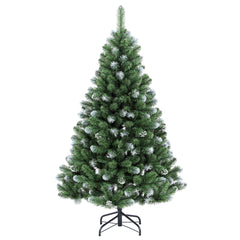 SALCAR Künstlicher Weihnachtsbaum mit Schnee – 120/150/180/210 cm Christbaum, täuschend echt, mit Metallständer, PVC Tannenbaum für Innen & Außen