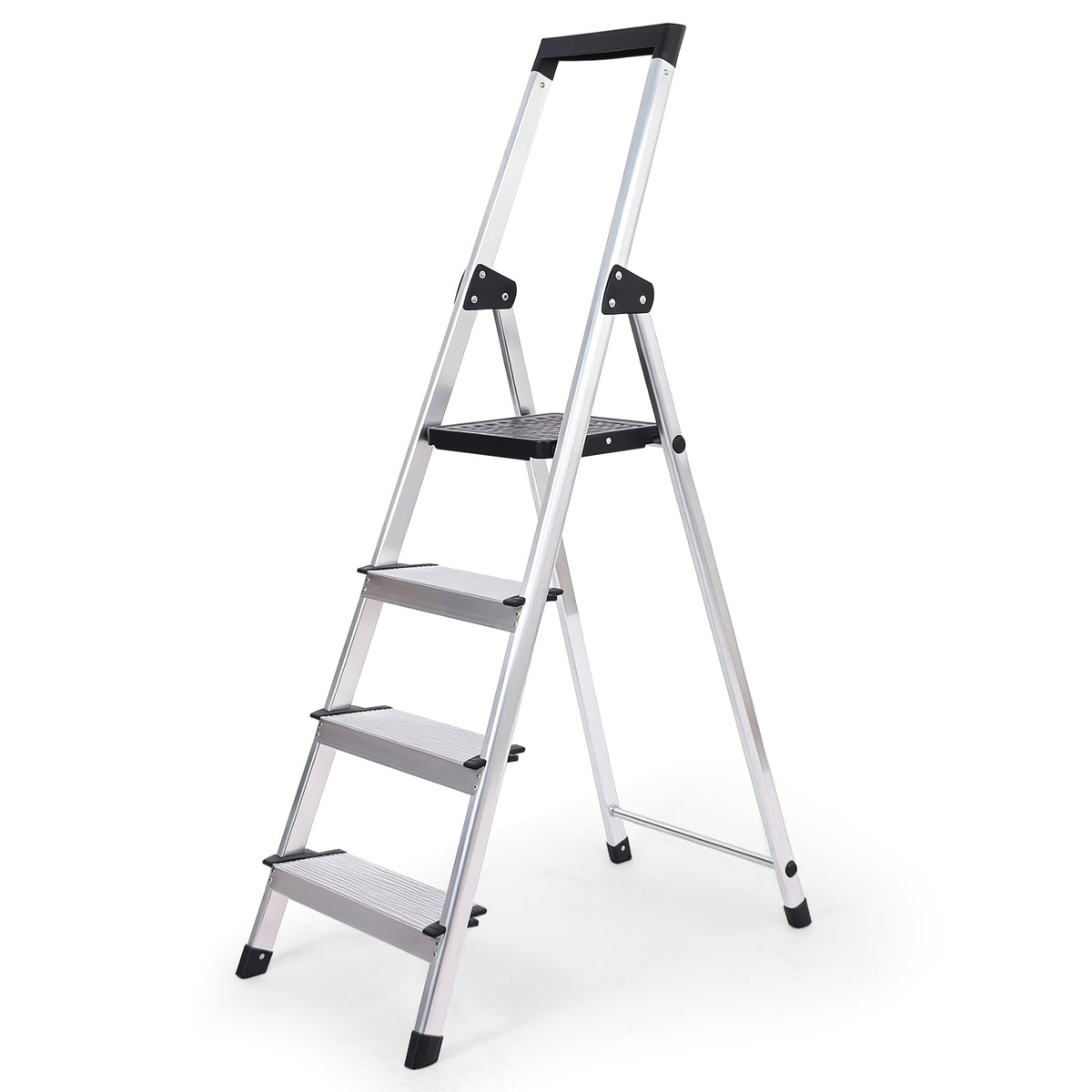 Sekey Aluminium Trittleiter 4/5 Stufen – Klappbar, Rutschfest, Mit Werkzeugablage, TÜV EN131-2, 140/160 cm, Bis 150 kg, Für Haushalt, Garage & Garten