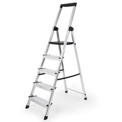 Sekey Aluminium Trittleiter 4/5 Stufen – Klappbar, Rutschfest, Mit Werkzeugablage, TÜV EN131-2, 140/160 cm, Bis 150 kg, Für Haushalt, Garage & Garten