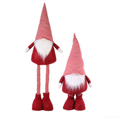 SALCAR Weihnachtsdeko Wichtel XL – Großer Deko-Gnom aus Filz, höhenverstellbar von 60–92 cm, Teleskopbeine, perfektes Geschenk zu Weihnachten & Thanksgiving – Rot