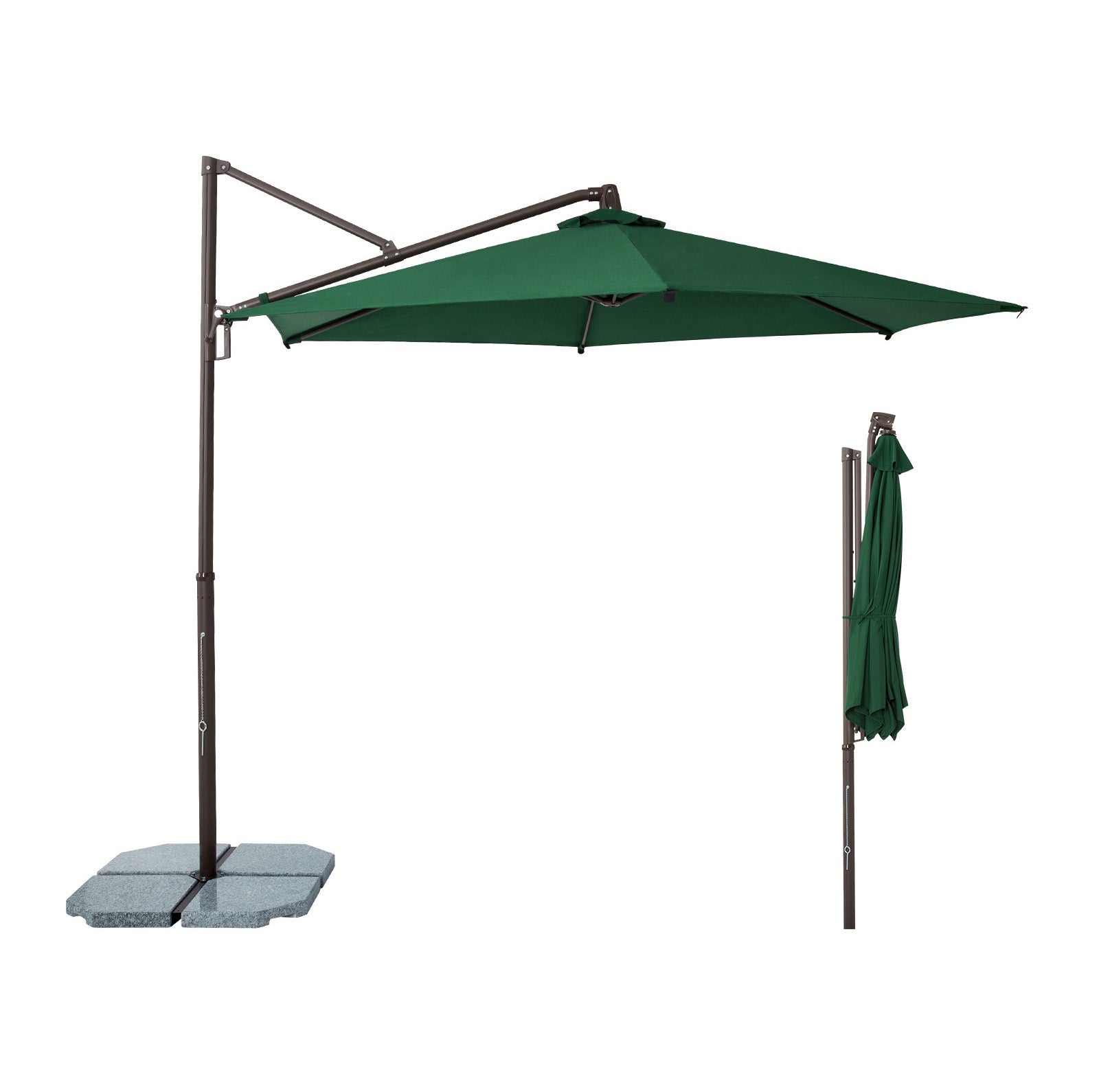Sekey Ampelschirm 300 cm – Aluminium Sonnenschirm mit 360° Drehung, Neigefunktion, UV50+ Schutz
