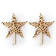 Salcar Christbaumspitze Strohstern Weihnachtsbaum Dekoration für Weihnachten, Tannenbaumspitze für den Christbaum, 25cm