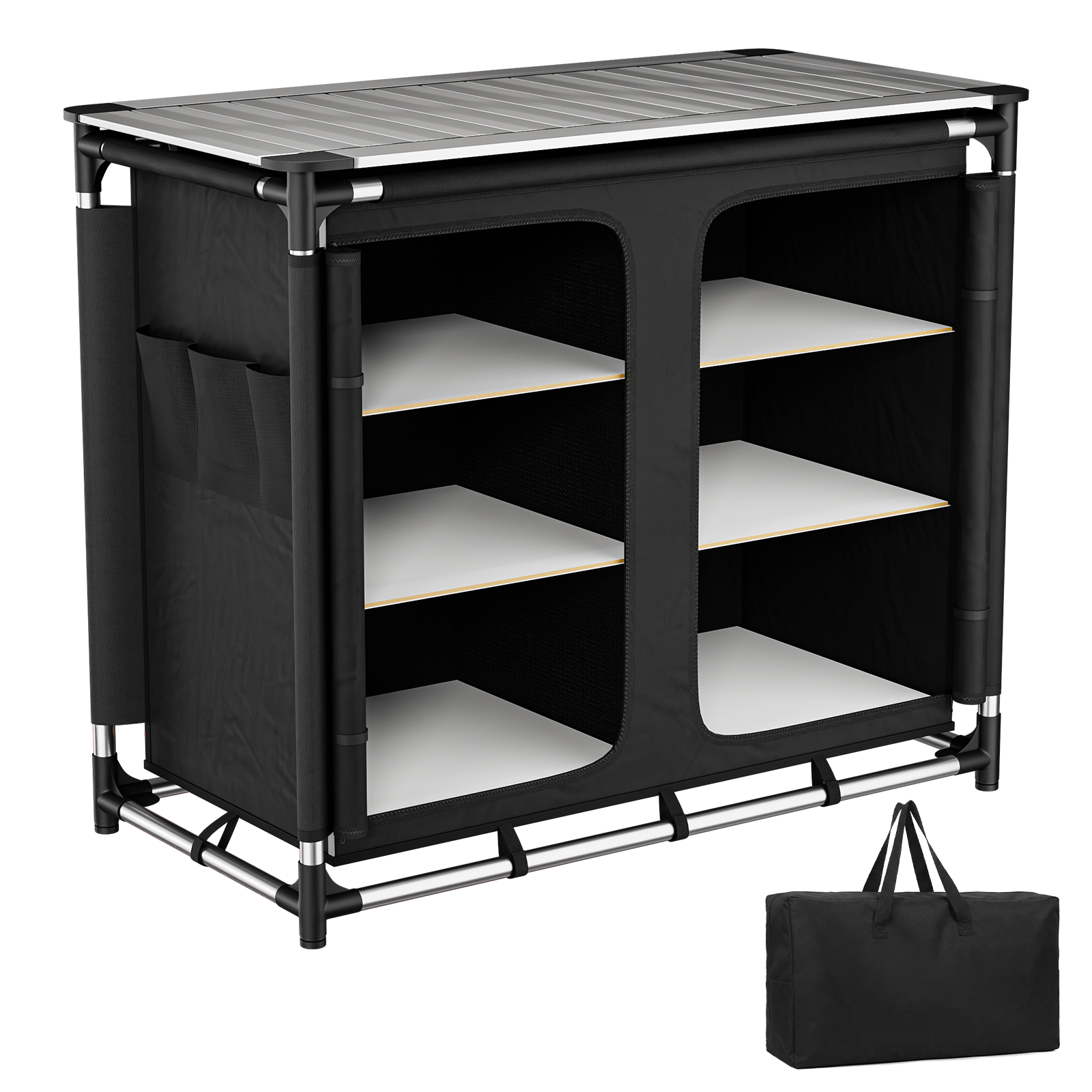 Sekey Campingschrank faltbar mit rollbarer Aluminium-Tischplatte, Camp – sekeymall