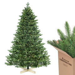 Salcar 180/210cmKünstlicher Weihnachtsbaum, Edeltanne, mit 450/650 LEDs und 1150/1486 PE-Zweigen und 472/728 PVC-Zweigen Salcar