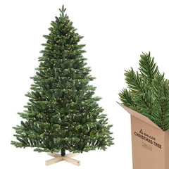 Salcar 180/210cmKünstlicher Weihnachtsbaum, Edeltanne, mit 450/650 LEDs und 1150/1486 PE-Zweigen und 472/728 PVC-Zweigen Salcar