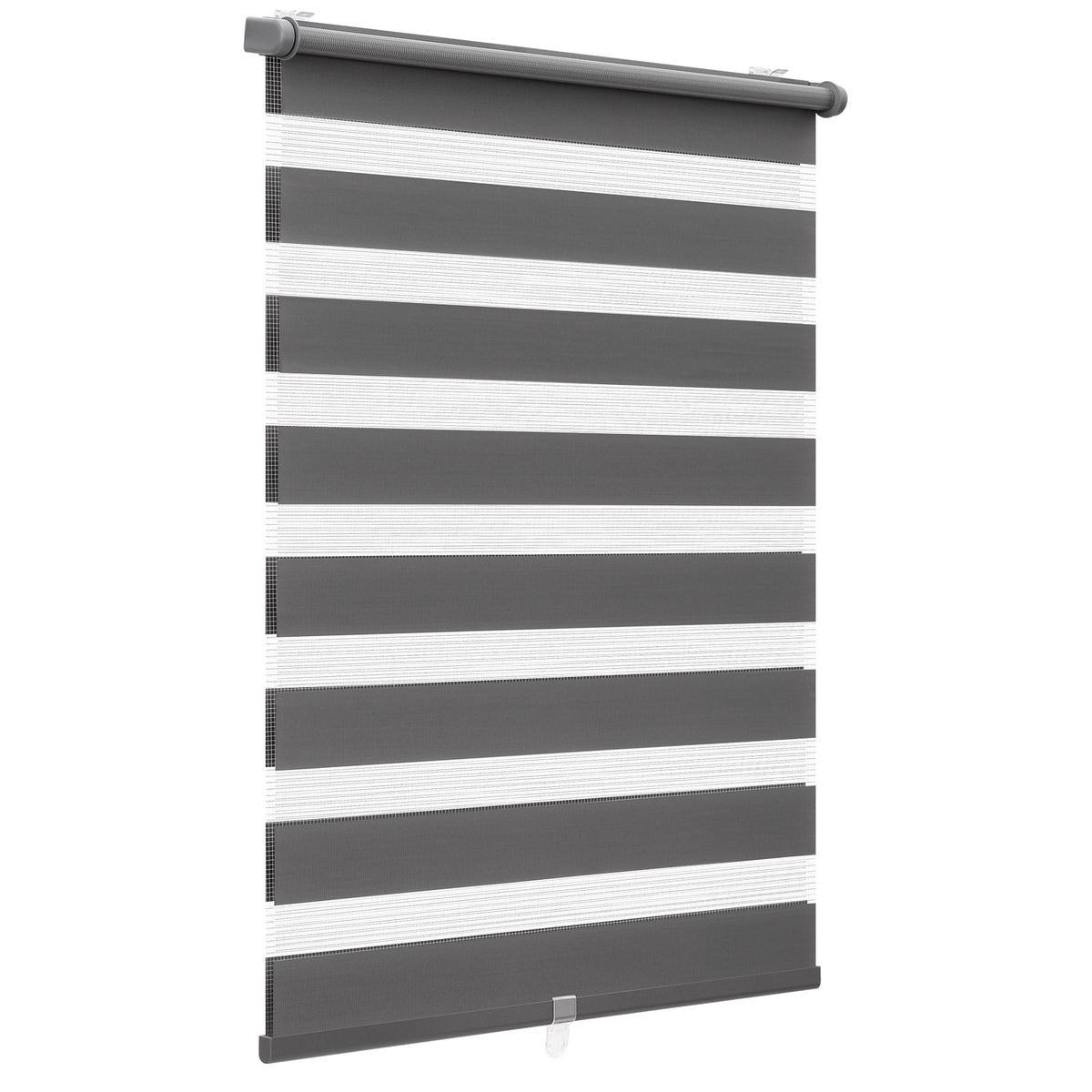 Sekey Schnurloses Doppelrollo Klemmfix - Grau - Duo Rollo ohne Bohren für Fenster & Türen Sekey