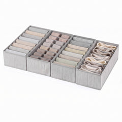 Sekey Schubladen Organizer – 22 × 51 × 11 cm, je 8 Fächer, faltbare Stoffboxen für Unterwäsche & Socken