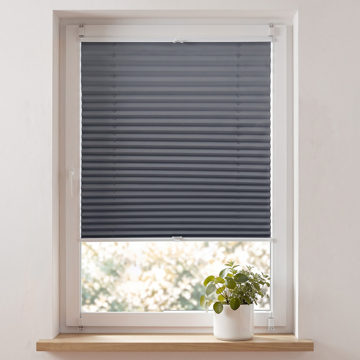 Sekey Plissee ohne Bohren Klemmfix – Lichtschutz & Sichtschutz für Fenster und Tür | Dunkelgrau