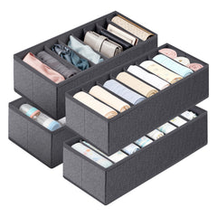 Sekey Schubladen-Organizer Set 8 Fächer, Vliesstoff, 2 Größen (19×40×11 cm & 22×51×11 cm), für Kleidung, Accessoires & Alltagsartikel