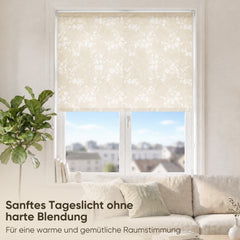 Sekey Seitenzugrollo Klemmfix ohne Bohren – Dekoratives Rollo mit Muster, Lichtschutz & Sichtschutz, 4 Designs, stufenlos verstellbar