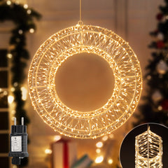 SALCAR LED Lichtkranz Ø35cm & Ø55cm, 720-1440 LEDs, Metallkranz, Weihnachtsdeko Fenster & Tür, 8 Modi, Timer & Memory, IP44 Wasserdicht, Innen & Außen, Warmweiß