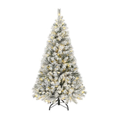 Salcar 180cm Artificial Christmas Tree with Snow and Light, with 250 LEDs and 828 PVC Tips
