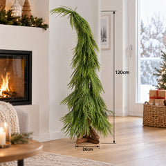 Salcar Artificial Christmas Tree with Wooden Stand – 100% PE, soft green &amp; lifelike – 120 cm / 150 cm, easy to care for &amp; stable