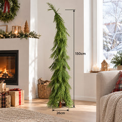 Salcar Artificial Christmas Tree with Wooden Stand – 100% PE, soft green &amp; lifelike – 120 cm / 150 cm, easy to care for &amp; stable