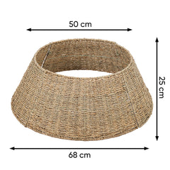 Salcar Weihnachtsbaumdecke aus Seegras – Handgefertigter Weihnachtsbaumrock in Natur, Ø 60 / 68 cm, Stilvolle Abdeckung für den Baumständer