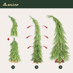 Salcar Artificial Christmas Tree with Wooden Stand – 100% PE, soft green &amp; lifelike – 120 cm / 150 cm, easy to care for &amp; stable