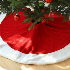 Salcar Baumteppich Weihnachten rund, Weihnachtsbaumdecke rot weiß, Plüsch Weihnachtsbaum Röcke