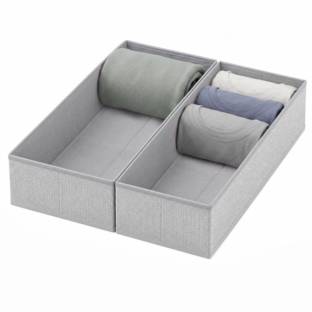 Sekey Schubladen Organizer 2er Set – 17,5 × 41 × 11 cm, faltbare Stoffboxen aus Vlies, ohne Fächer