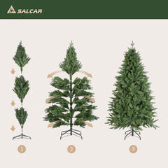 Salcar Künstlicher Weihnachtsbaum Nordmanntanne – PE & PVC, naturgetreuer Christbaum, 150/180/210 cm