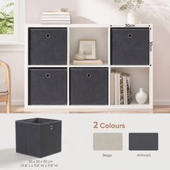 Sekey 6er Set Aufbewahrungsboxen 30 × 30 × 30 cm – Faltbare Stoffboxen mit Griff für Regal & Schrank